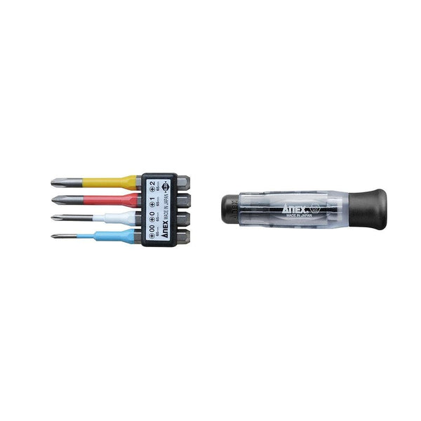 Anex Precision Screwdriver Handle With Four Interchangable Bits 3614