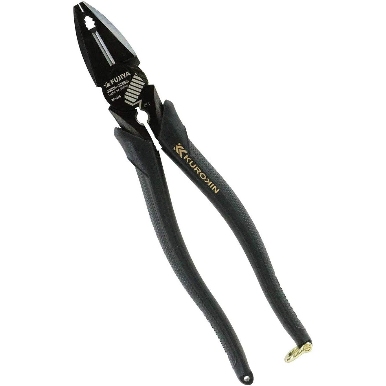 Fujiya Kurokin Side Cutting Lineman Deburring Pliers 225mm 3020N-225BG