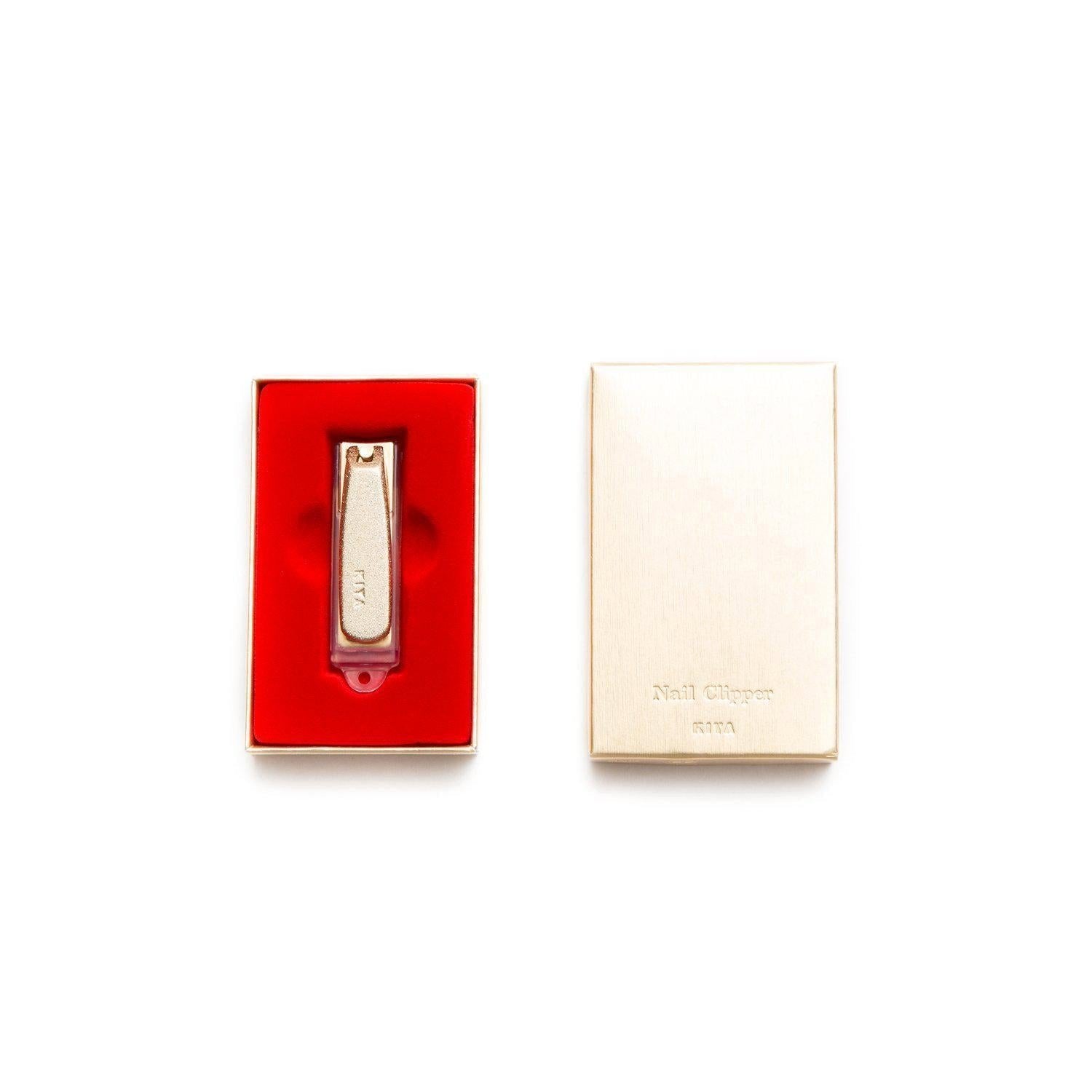 Kiya Nail Clipper Gold-Plated Steel With File & Catcher Small