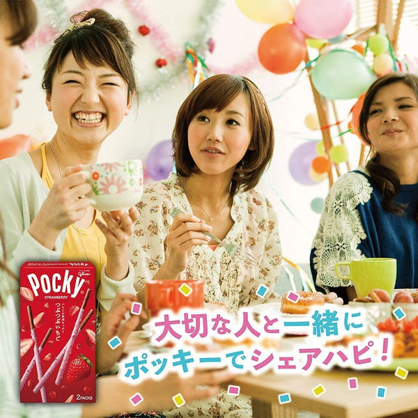 Glico Strawberry Pocky Double Coated Strawberry Cocoa Sticks (Pack of 3)