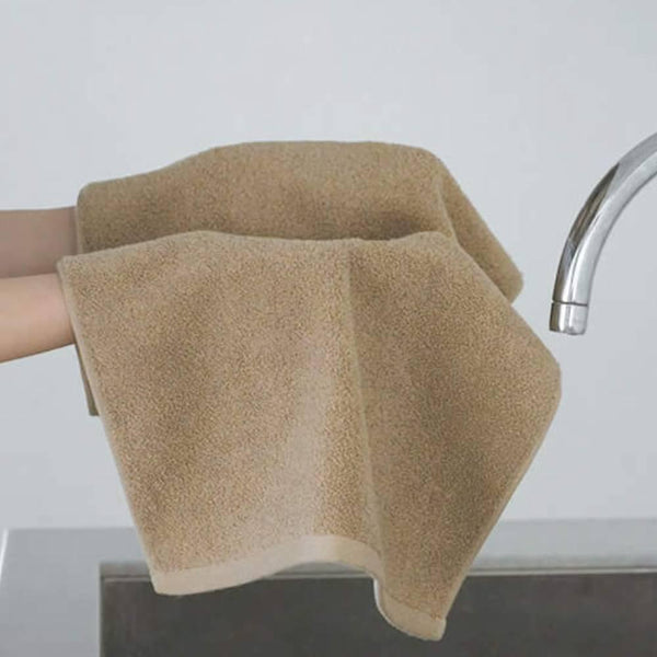 Quick Absorbing Soft Face Towel Washi Paper & Cotton Chestnut Brown 80cm