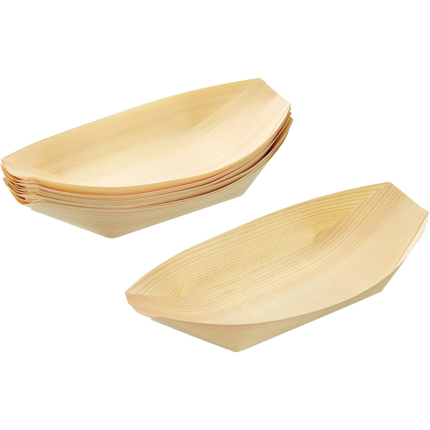 Shimomura Takoyaki Tray Disposable Wooden Serving Boat (10 Pieces)