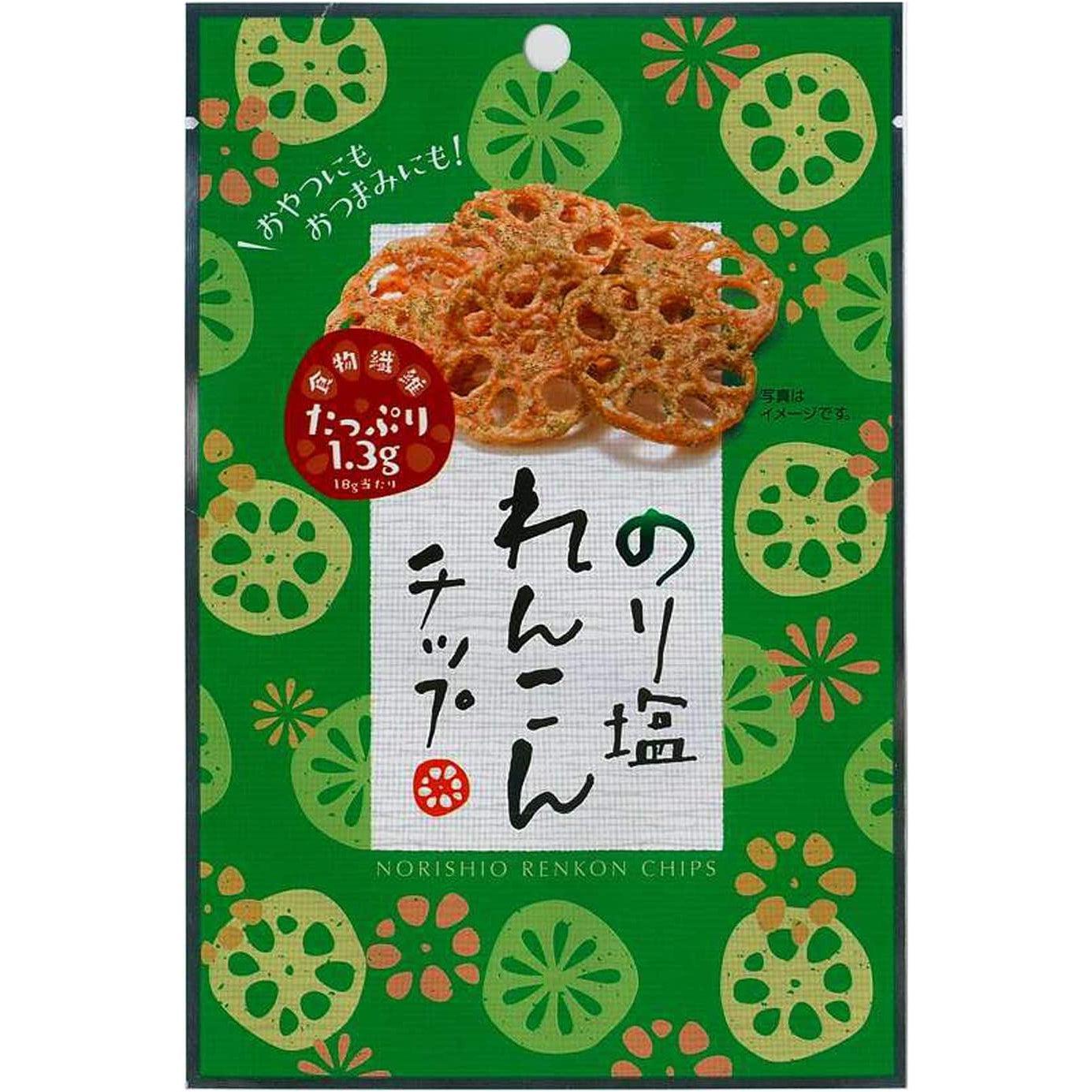 Sokan Nori Renkon Chips Japanese Seaweed Flavored Lotus Root Chips 18g