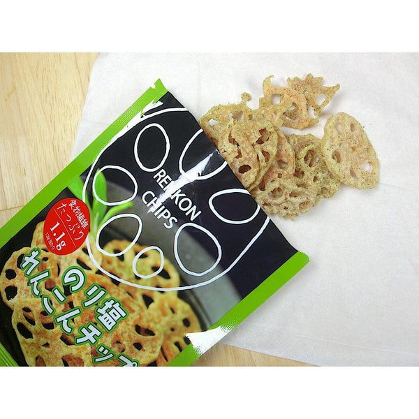 Sokan Nori Renkon Chips Japanese Seaweed Flavored Lotus Root Chips 18g