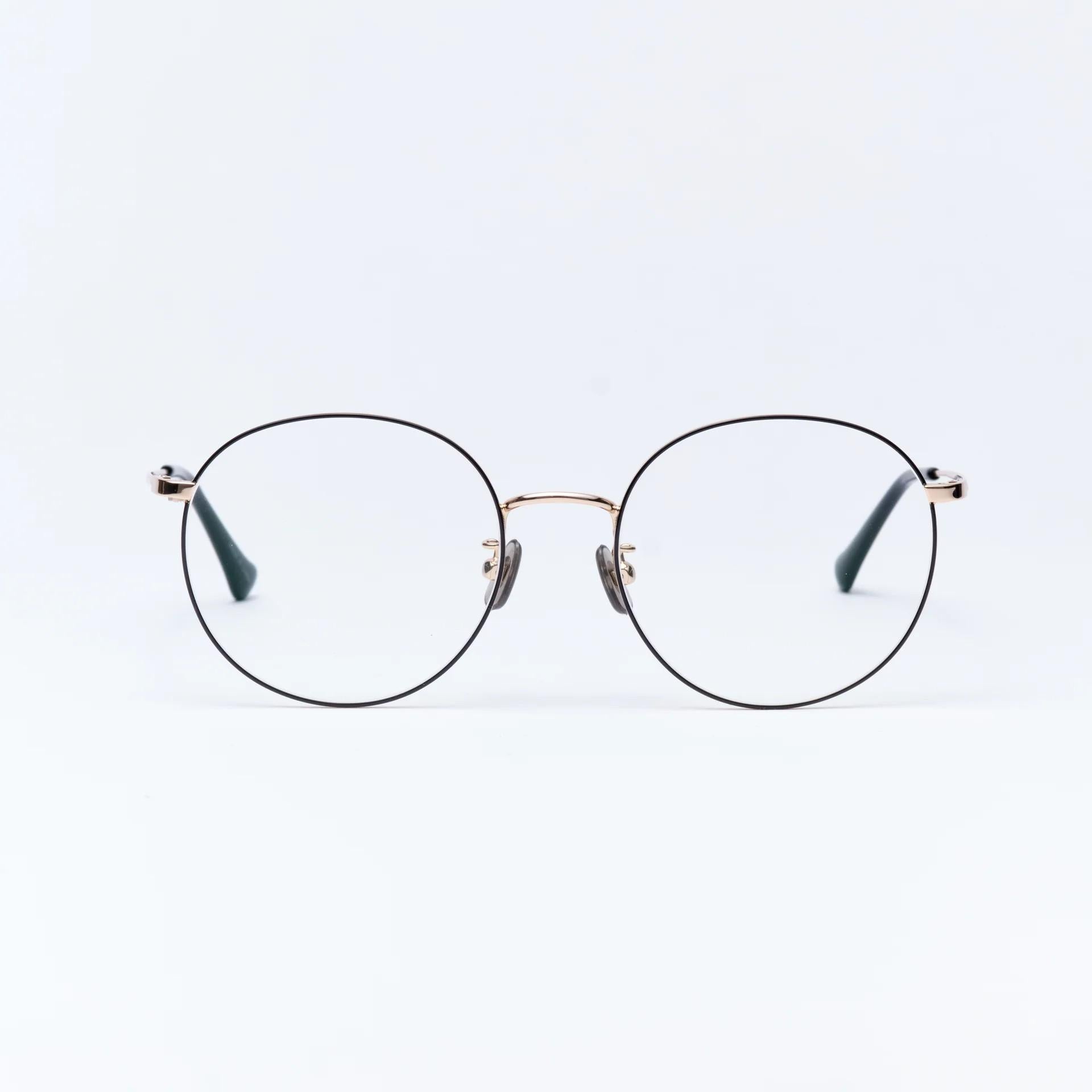 UV & Infrared Protection Large Lens Fashion Eyeglasses Black & Gold