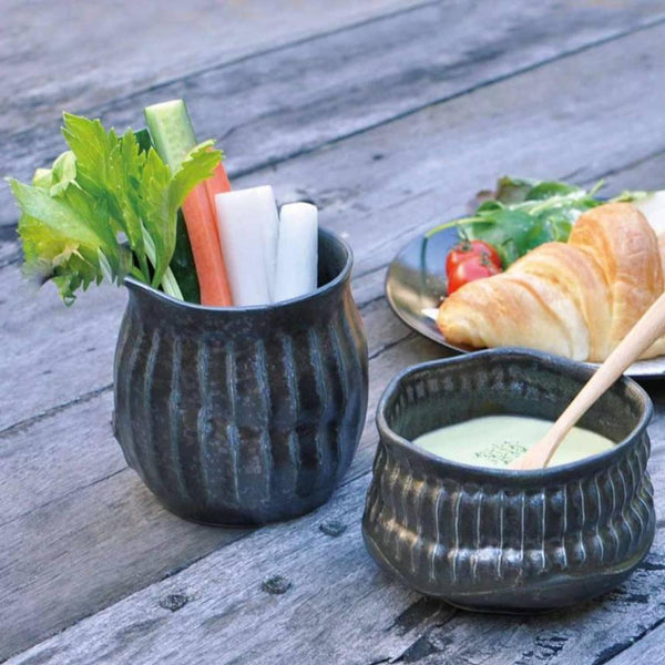 Rustic Teacup Handmade Minoware Porcelain Cup Brown & Silver